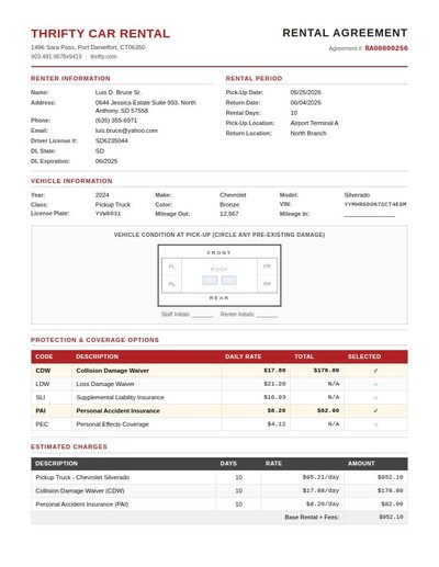 Car Rental Agreement
