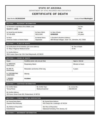 Death Certificate