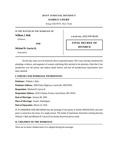Divorce Decree