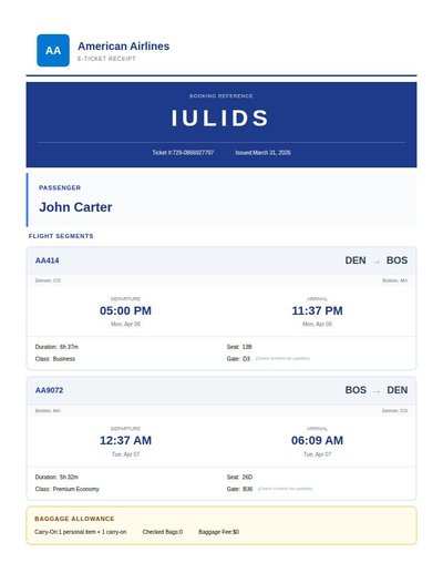 Flight Itinerary Rev A