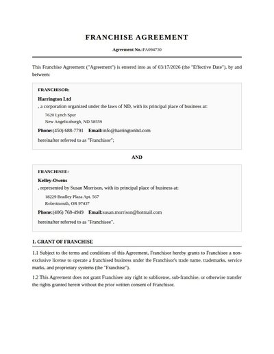 Franchise Agreement