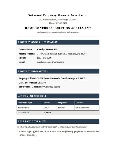 Hoa Agreement