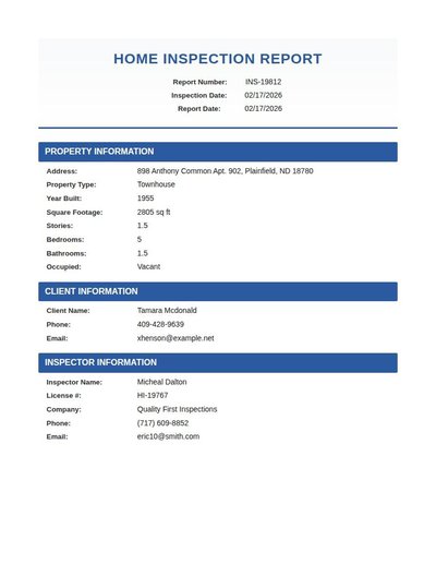 Home Inspection Report