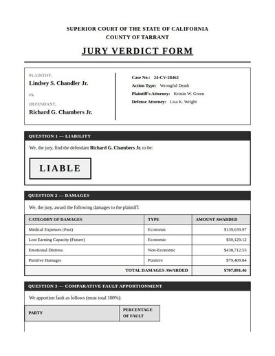 Jury Verdict Form