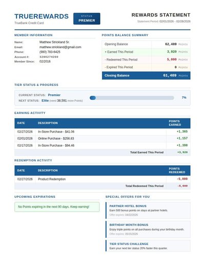 Loyalty Program Statement