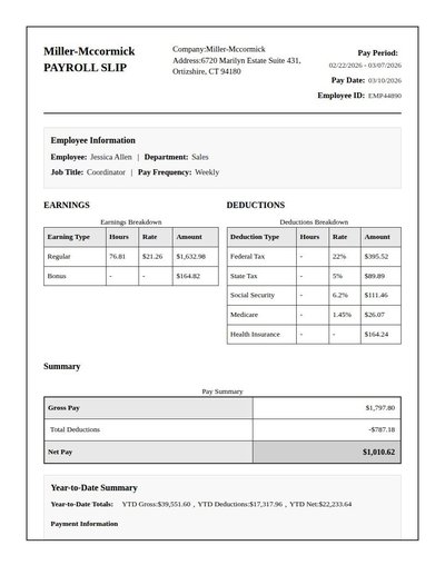 Payroll Slip