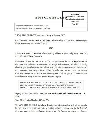 Quitclaim Deed
