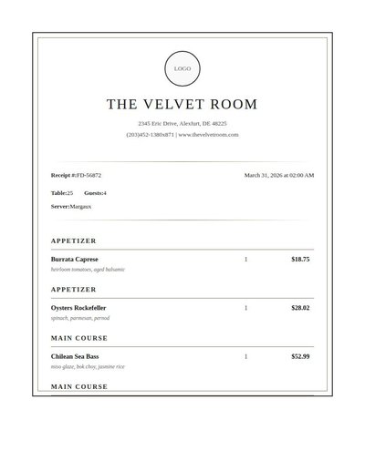 Restaurant Receipt Rev B