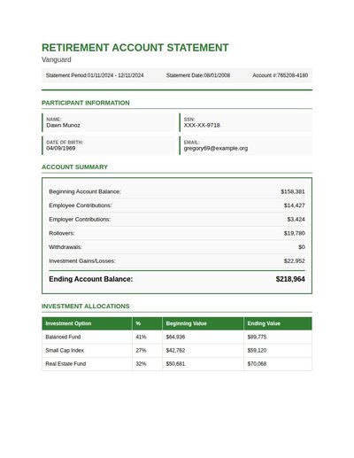 Retirement Statement