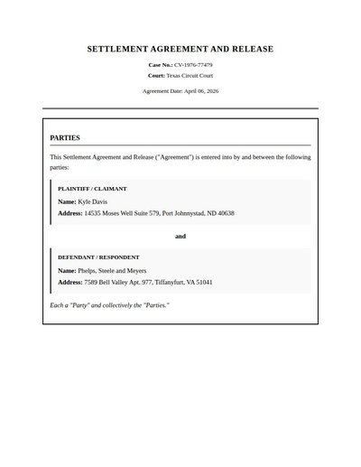 Settlement Agreement