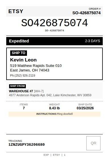 Shipping Label Rev B