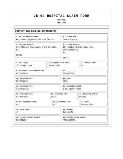 UB-04 Hospital Claims