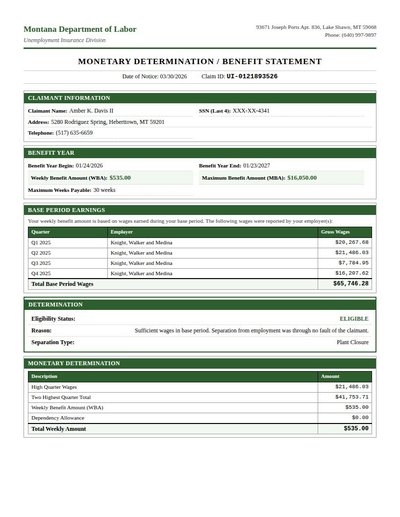 Unemployment Benefit
