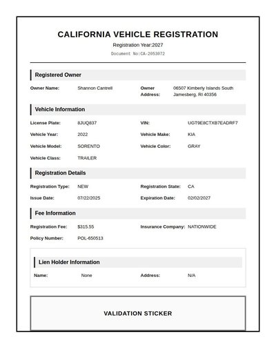 Vehicle Registration
