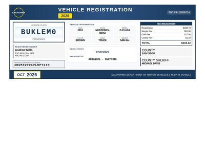 Vehicle Registration Rev A